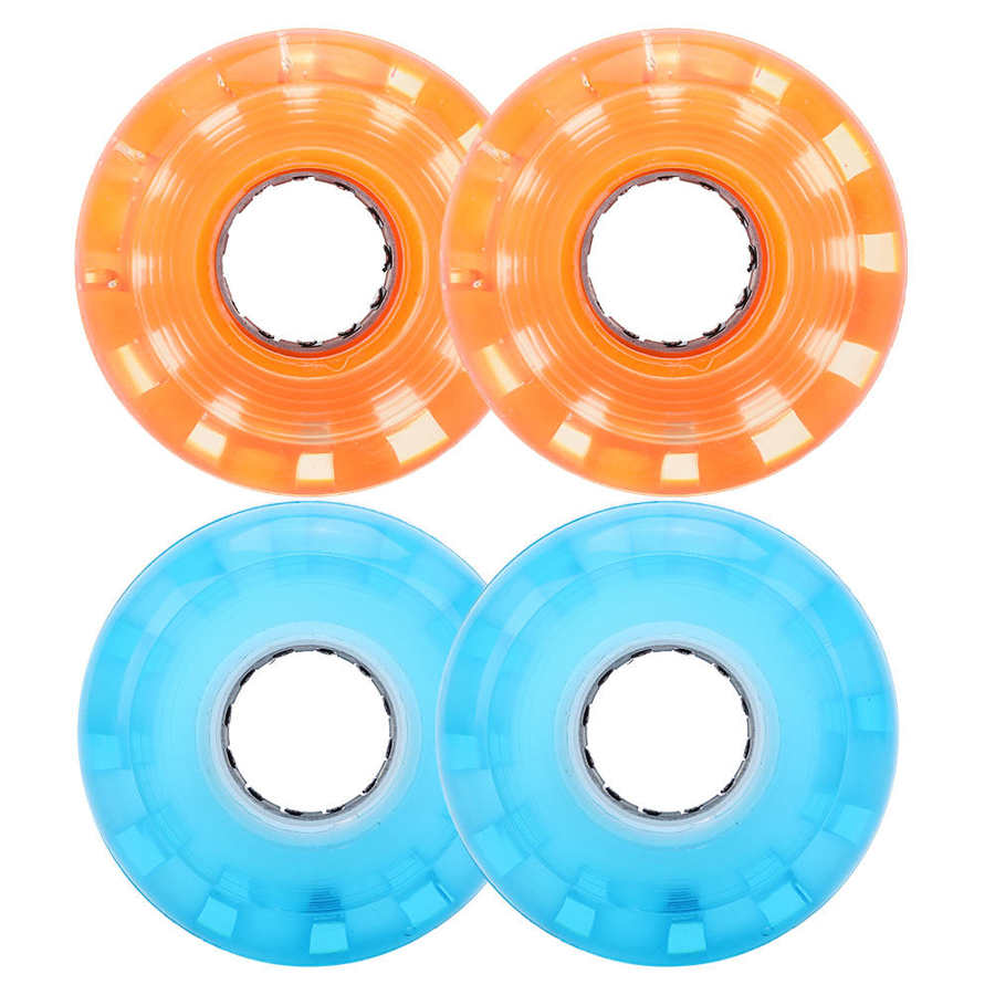 4pcs Skateboard Wheel High Elastic PU Skateboard Flashing Wheel 52mm Anti-Skid No Noise Skateboard Wheel