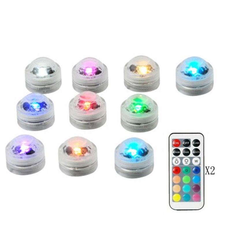 Tauch 3CM Diamant RGB LED-leuchten Wasserdichte Nacht Lampe Fernbedienung Batterie Betrieben Für Vase Party Dekor Lichter: Ursprünglich Titel
