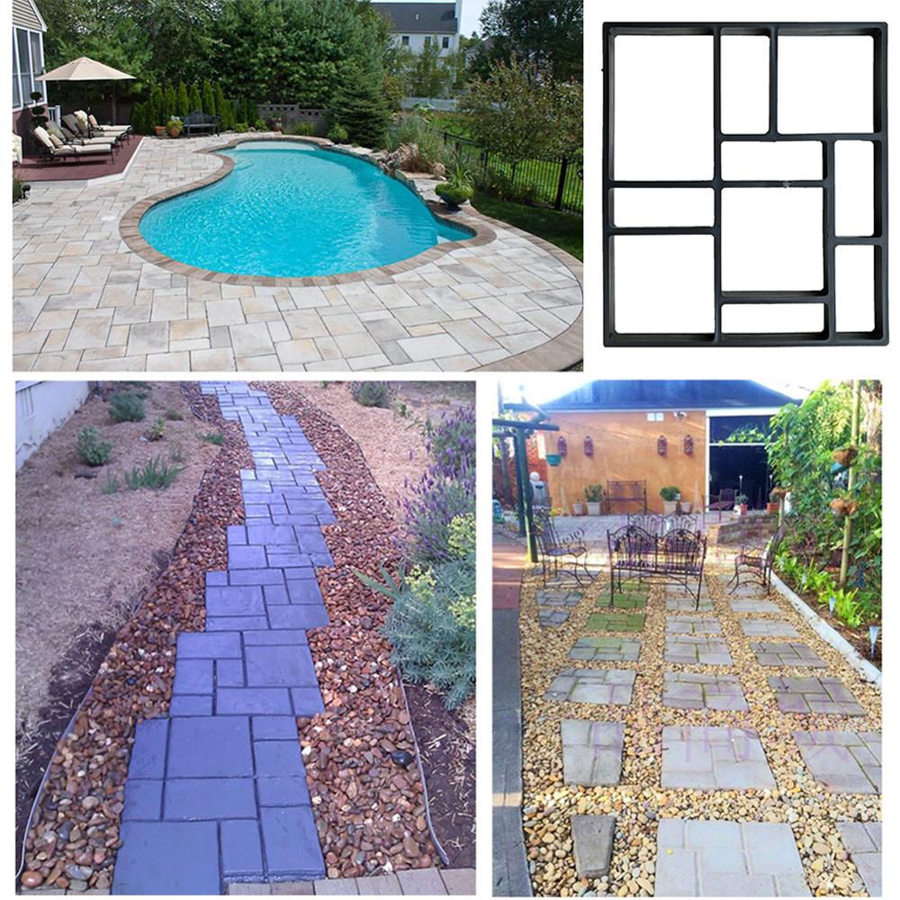 Tuin Lopen Bestrating Mal DIY Handmatig Bestrating Cement Bakstenen Vloer Road Beton Stepping Oprit Steen Path Plastic Mallen