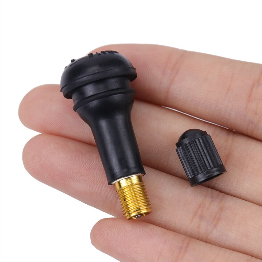 5Pcs Zwart Rubber TR-413 Snap-In Auto Wiel Band Tubeless Band Ventiel Met Dust Caps Wielen Banden onderdelen Auto Auto-accessoires