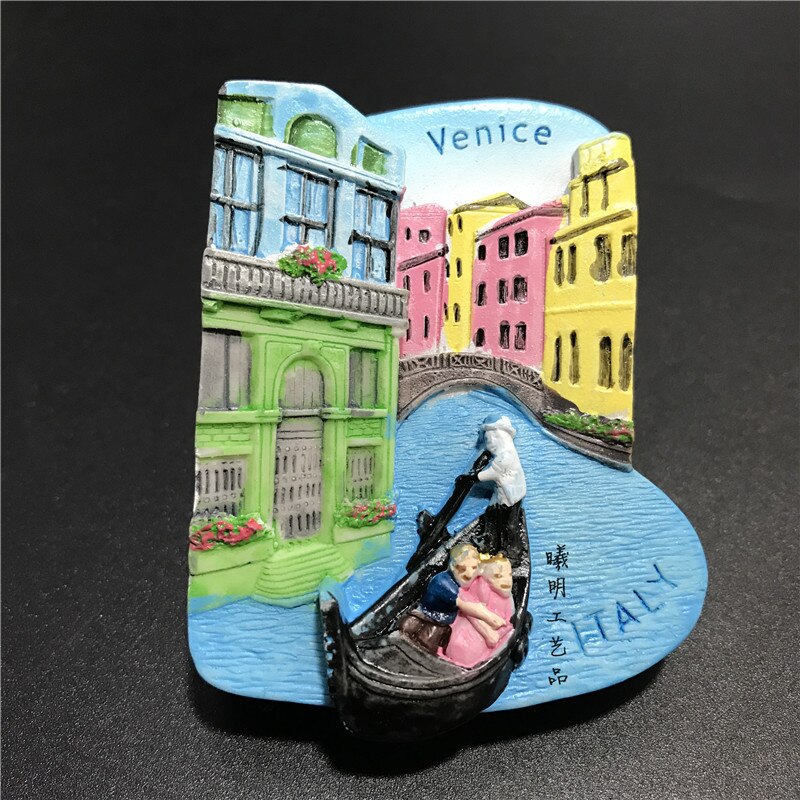 Imán de resina para nevera, decoración del hogar, Colección conmemorativa de Turismo de Roma, Venecia e Italia: Venice townlet