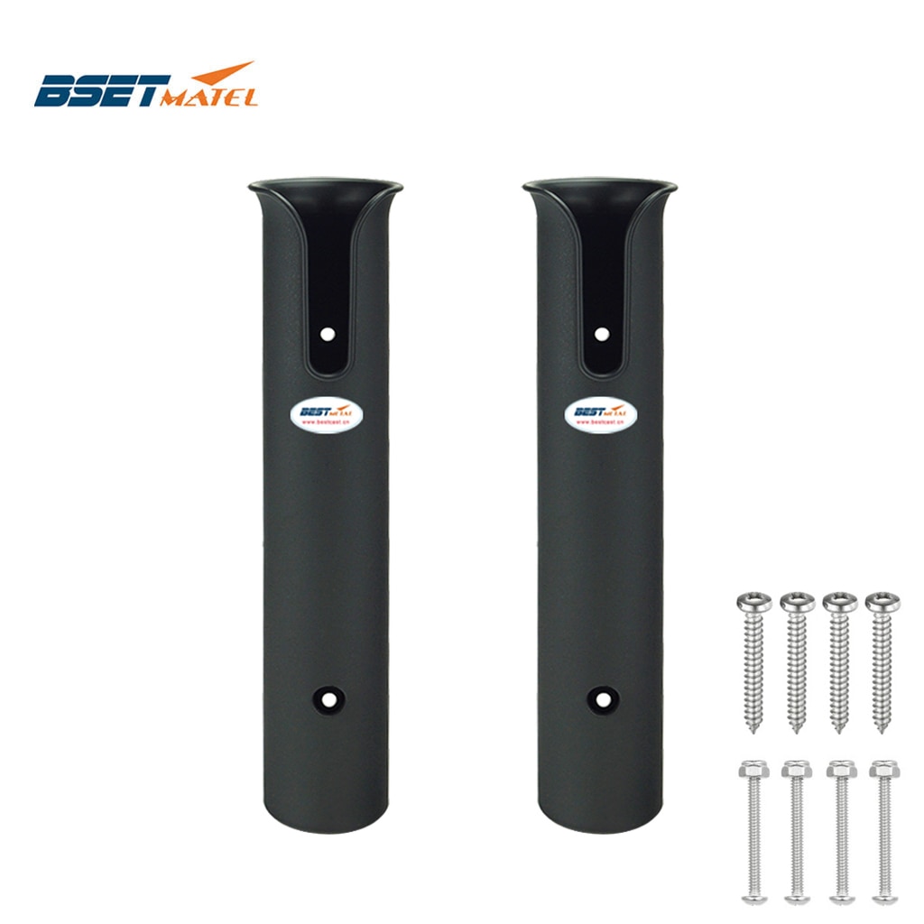 2X Zwart Abs Plastic Hengel Beugel Houder Lichtgewicht Hengel Spinning Accessoires Duurzaam Pole Buis Mount Socket Rack