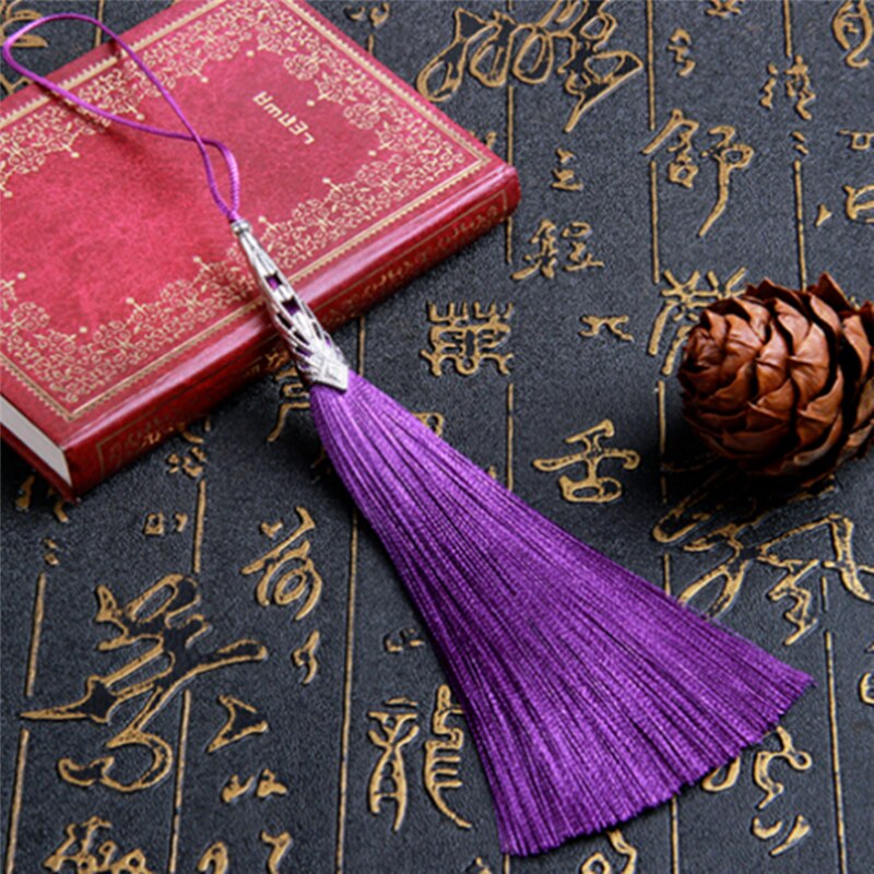 Tee itse 2 kpl sileä pystysuora pitkä tupsu riipus korvakorut korut tarvikkeet 13cm askartelu: Violetti  -2 kpl