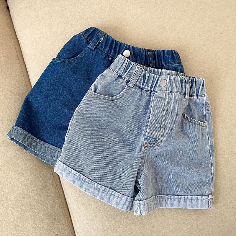 HAYANA-pantalones cortos de mezclilla para niños, pantalón informal, sencillo, verano, 2022