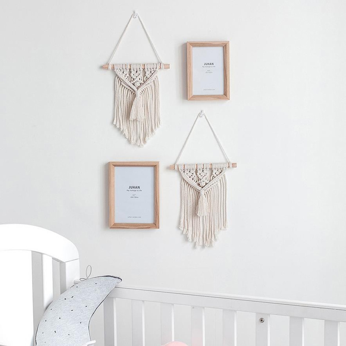 Bohemia Macrame Wall Hanging Hand Woven Boho Decor Wall Tapestry for Bedroom Living Room Crochet Rope Backdrop Mandala Pendant