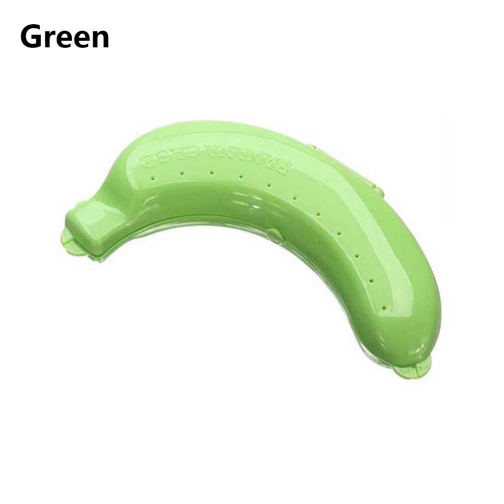 3 farver miljøvenlig holder frisk frugtkasse frokostbeholder opbevaringsboks til børn beskytter frugtkasse bananbeskytter kasseholder: Grøn