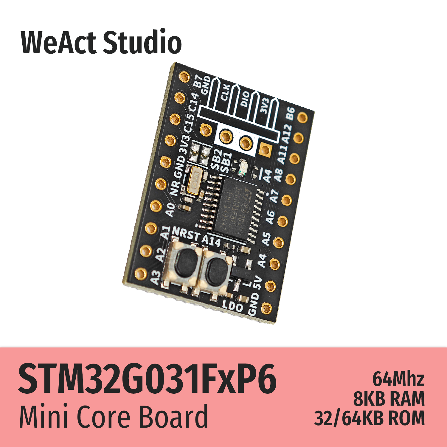 WeAct STM32G031F8P6 STM32G031F6P6 STM32G031 STM32G0 STM32 Core Board Demo Board