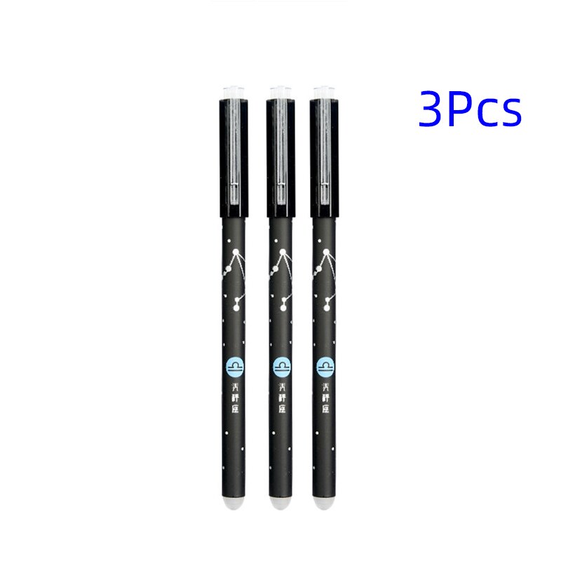3Stck Löschbaren Stift, Neuheit 0,5mm sternenklar stift neutral Stifte für Schule Mädchen Schreiben Büro Liefert Schreibwaren: 3 Stck Libra
