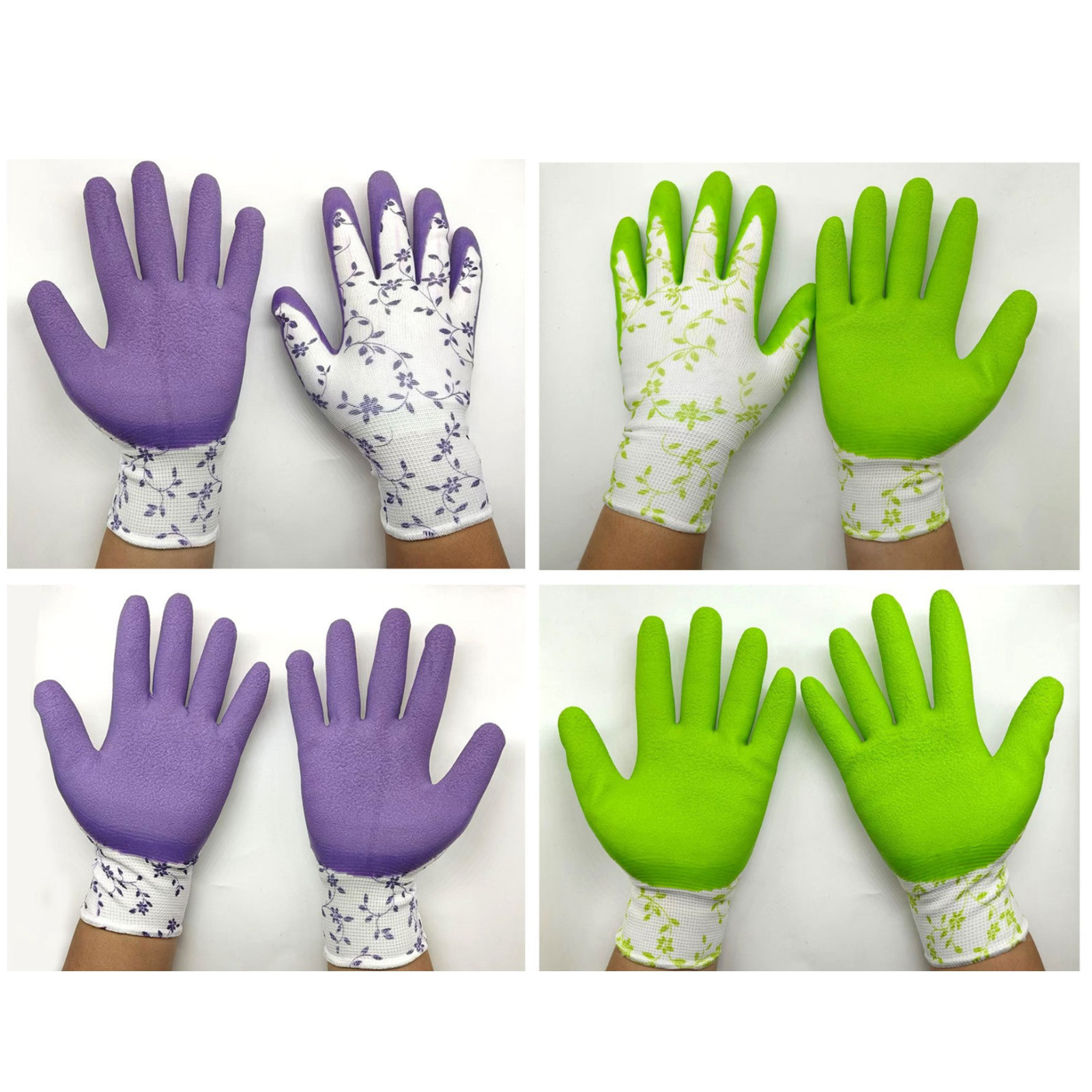 Latex Foam Printed Gardening Gloves For Women Men-Breathable Garden Gloves With Grip, Working Glove, Medium Size Fits Most
