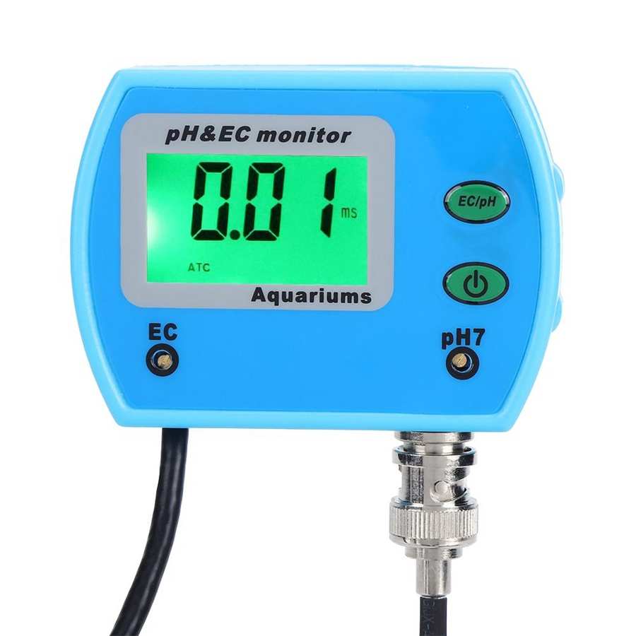 PH/EC Tester Meter On-Line Water Monitor Analysis for Aquarium Swimming Pool EU 230-240V Digital Meter