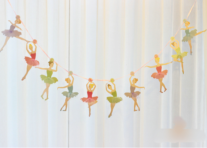 10 Stks/pak Ballerina Pull Vlaggen Ballet Banner Baby Shower Anniversary Gelukkige Kinderen Dag Verjaardagsfeestje Decoraties Levert: Default Title