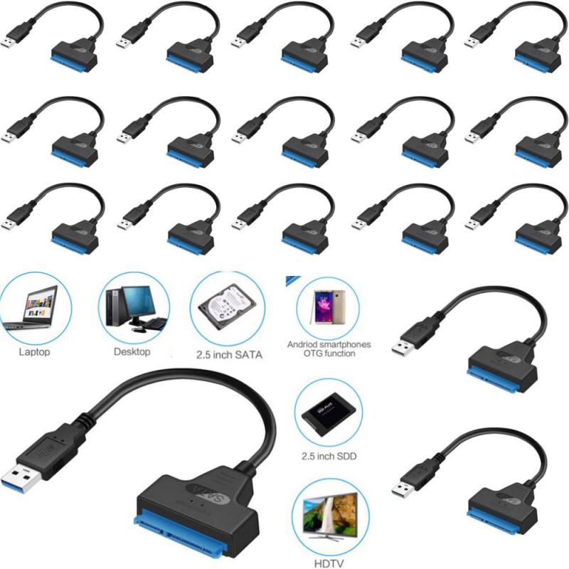 Kabel USB Sata 3 robić Usb 3.0 Kable komputerowe Złącza adapter Usb 2.0 Sata Obsługa 2,5-calowego dysku twardego Ssd Hdd