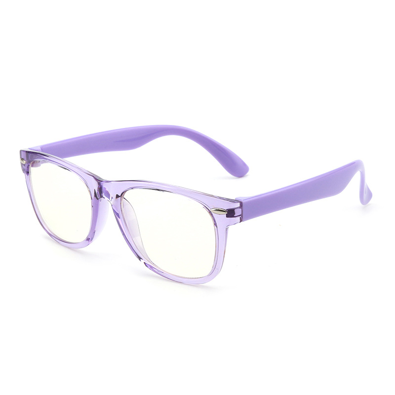 Gafas con protección UV400 para niños y niñas, lentes con marco óptico Flexible, color rosa claro, antiluz azul,: C3