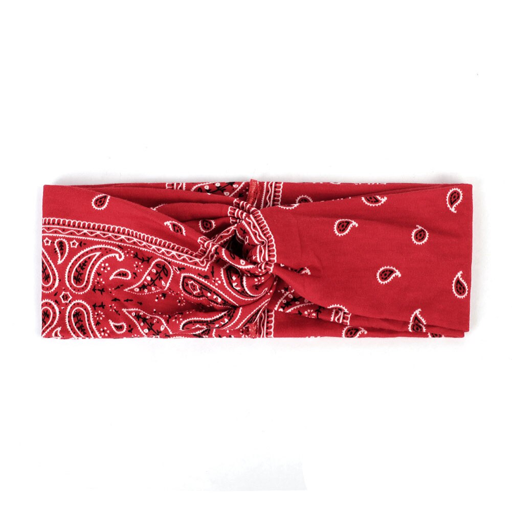 boho Handmade Women Twist Headbands Hair Accessories Acrylic Bandana Scarf Square Female hair band Rock Cool Girls Turban: Red