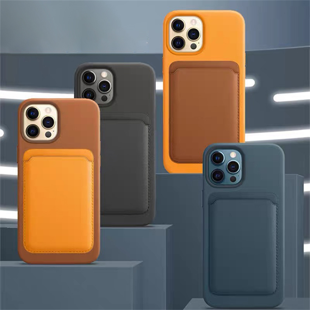 Leren Portemonnee Hoesje voor iPhone 15-19 Pro Max met MagSafe Kaarthouder