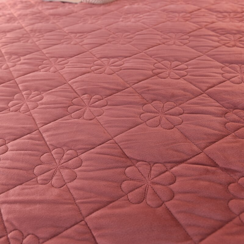 Dikke Sprei Op Het Bed Flanellen Laken Crystal Fluwelen Bedcover Gewatteerde Dekbed Fleece Deken Zacht Bed Set Effen Kleur