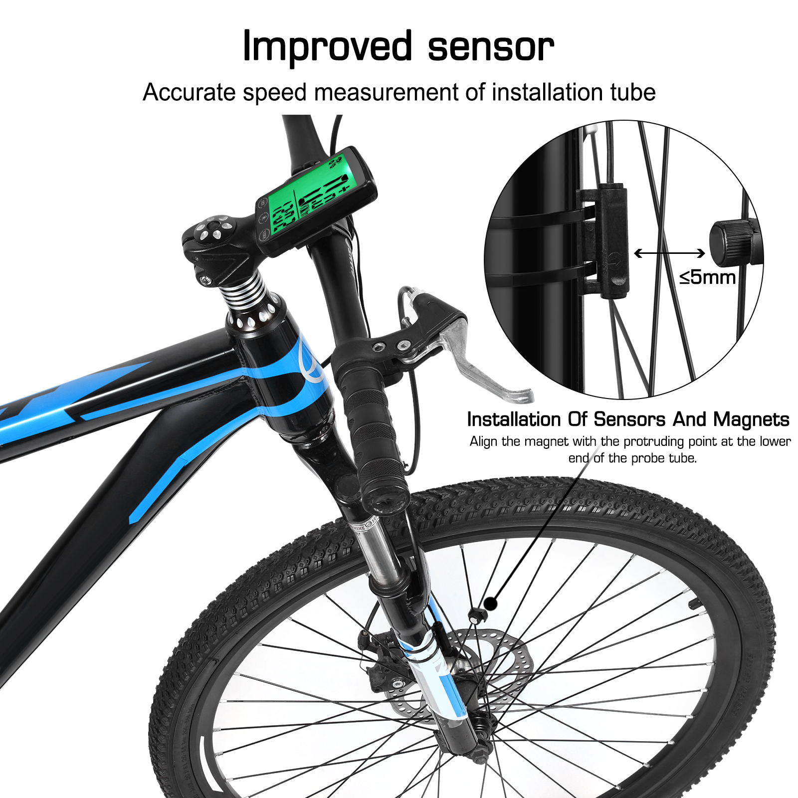 Wasserdichter Fahrrad Computer mit LED-Hintergrund beleuchtung Fahrrad Tacho Kilometer zähler Kalorien zähler und Temperatur anzeige