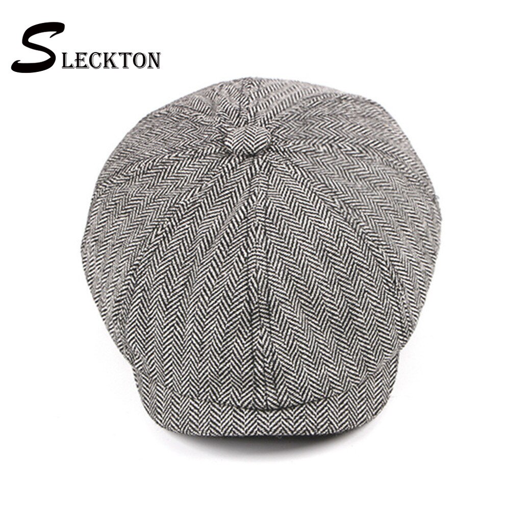 Sleckton peaky skygglapp bra tweed herr basker keps för män casual newsboy kepsar åttkantiga hatt visir casquette
