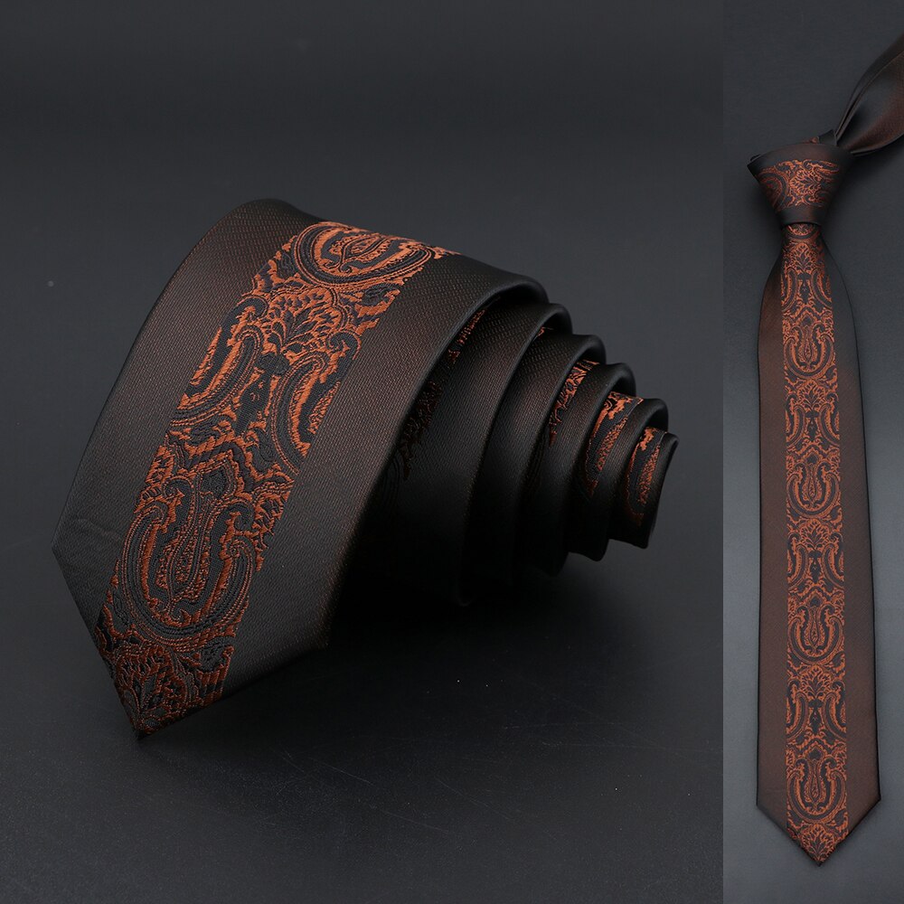 Skinny 6Cm Ties Voor Mannen Trouwjurk Stropdas Zwart Rood Bloemen Paisley Patchwork Tie Business Slanke Overhemd Accessoire cravate: 14