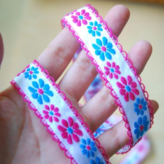20mm geborduurde bloemenkanten linten om in te wikkelen, doe-het-zelf knutselen, haar sieraden maken zdd 02: 3