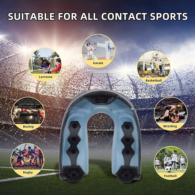 NEW-4 Pack calcio protezione della bocca, calcio protezione della bocca per adulti e giovani, sport per la bocca per Hockey, basket, MMA