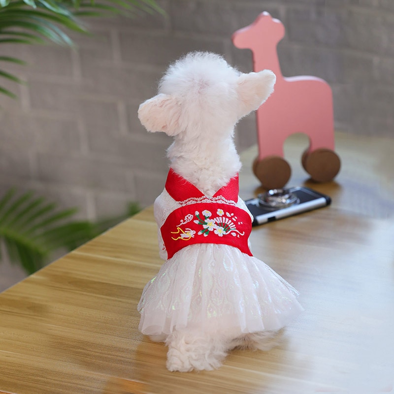 HOOPET-vestido de verano para perro, disfraz de perro, ropa, vestido, falda para perro pequeño, ropa de cachorro mascota