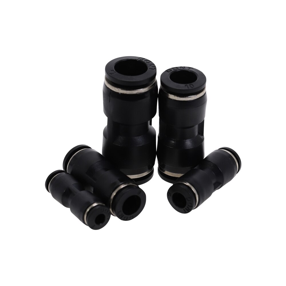 Pneumatic Fittings PU 4mm 6mm 8mm 10mm 12mm Air Water Hose Tube One Touch Straight Push-in Fittings Quick Connector Tube Black