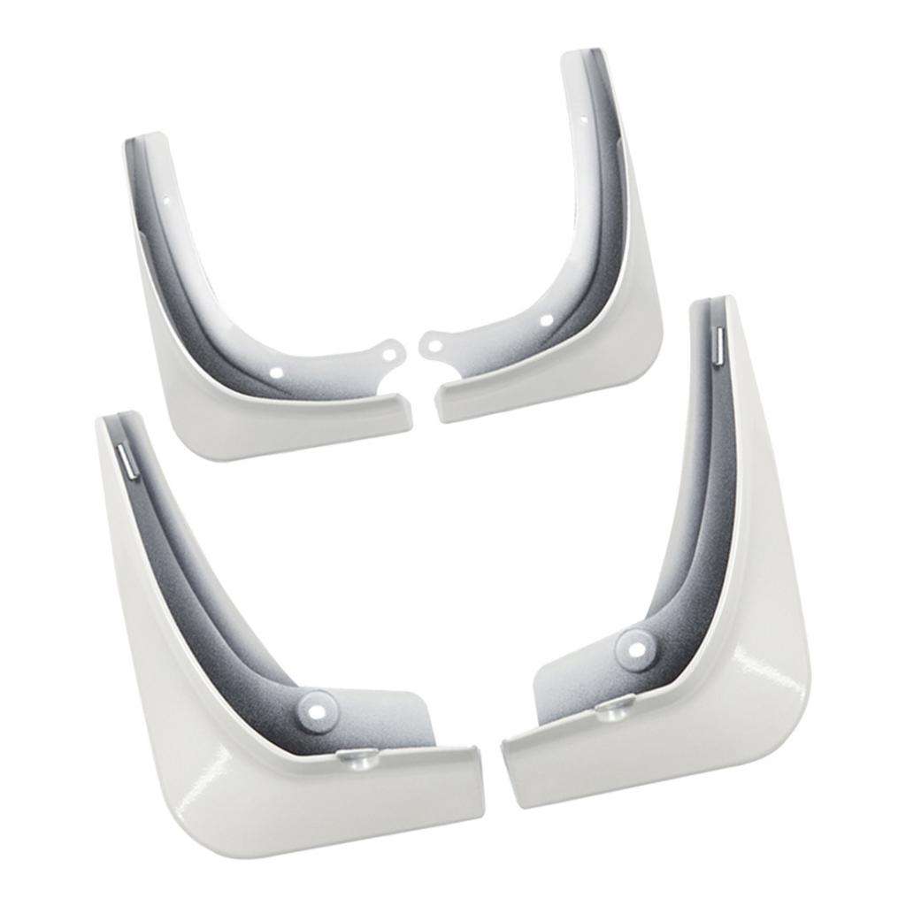 4Pc White Car Mud Flap Guard Mudguard Mudflap Fit for Tesla Model 3 16-19