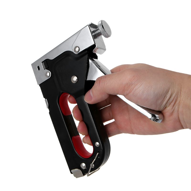 Agrafeuse agrafeuse manuelle robuste à 3 voies agrafeuse cloueuse avec agrafes ensemble de clous pour meubles en bois d'ameublement outils de finition