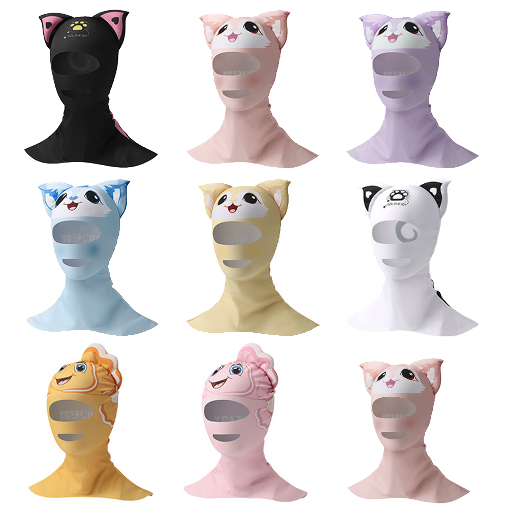 Swiming Diving Facekini UV Sun Protection Full Face Mask Head Neck Cover Face Elastic Swim Cap for Diving Water Sports Wear