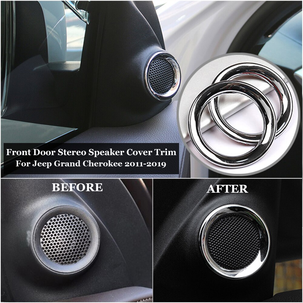 For Jeep Grand Cherokee Car Inner Front Door Stereo Speaker Trim Ring