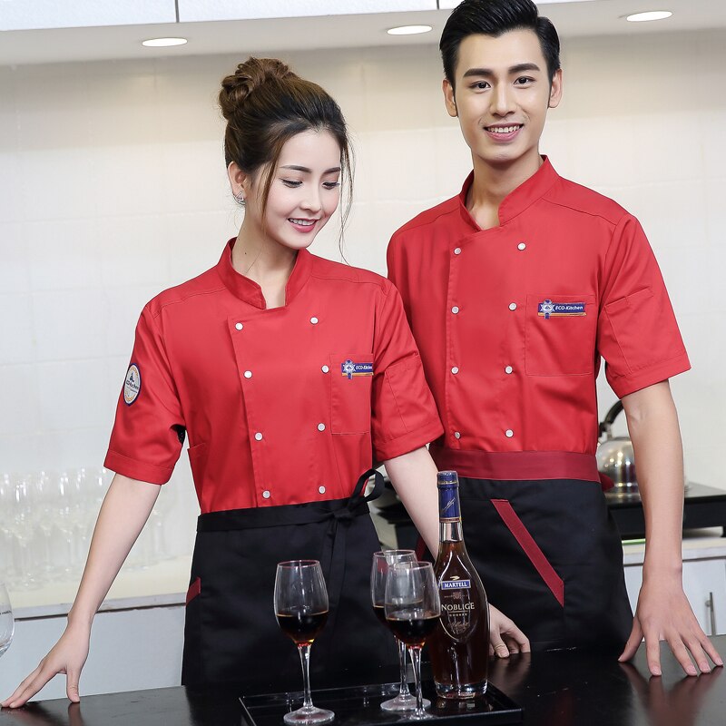 Vêtements de Service de restauration pour hommes, uniforme de Chef à manches courtes, uniforme de Chef d'hôtel et de Restaurant,