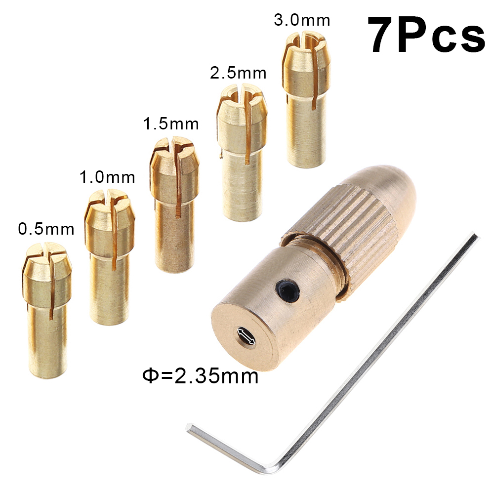 7Pcs 5.05Mm Mini Zelf Aanscherping Boor Klauwplaten Ondersteuning 0.5-3.0Mm Boor Voor Abs Board/verlichting Board Punch: 2.35mm