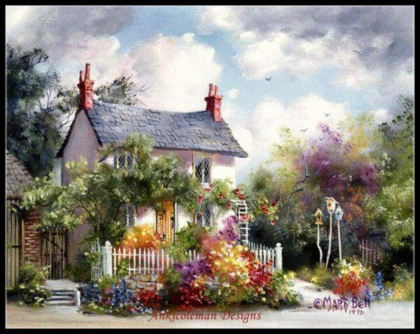 Broderie point de croix compté Kits couture-artisanat 14 ct DMC couleur bricolage Arts fait main décor-paysage 228 w x 182 h: 10