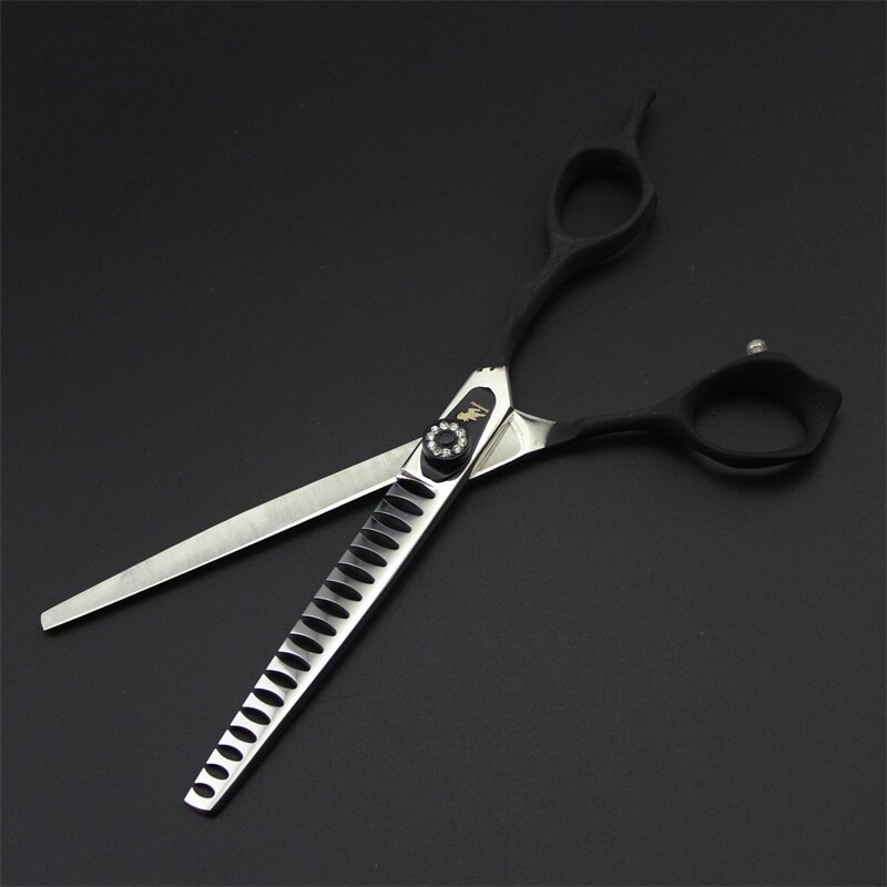 JP440C 7 Inch dog scissors grooming shears Pet grooming Thinning Scissors: Fl-7LT B BLACK