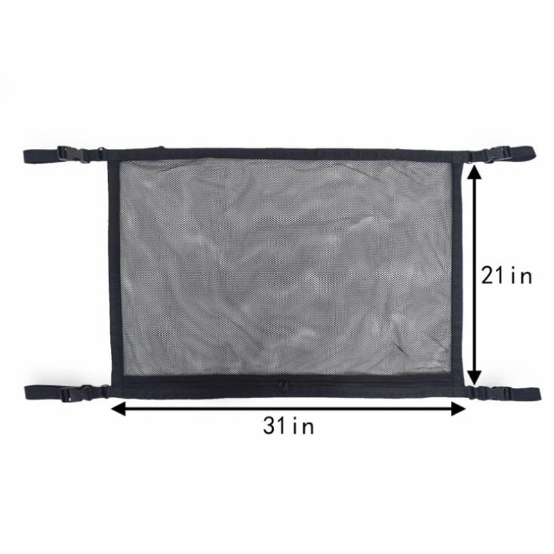 Car Ceiling Storage Net Pocket - Universal Car Roof Interior Luggage Net Bag With Zipper, Trunk Storage Interior Accessories