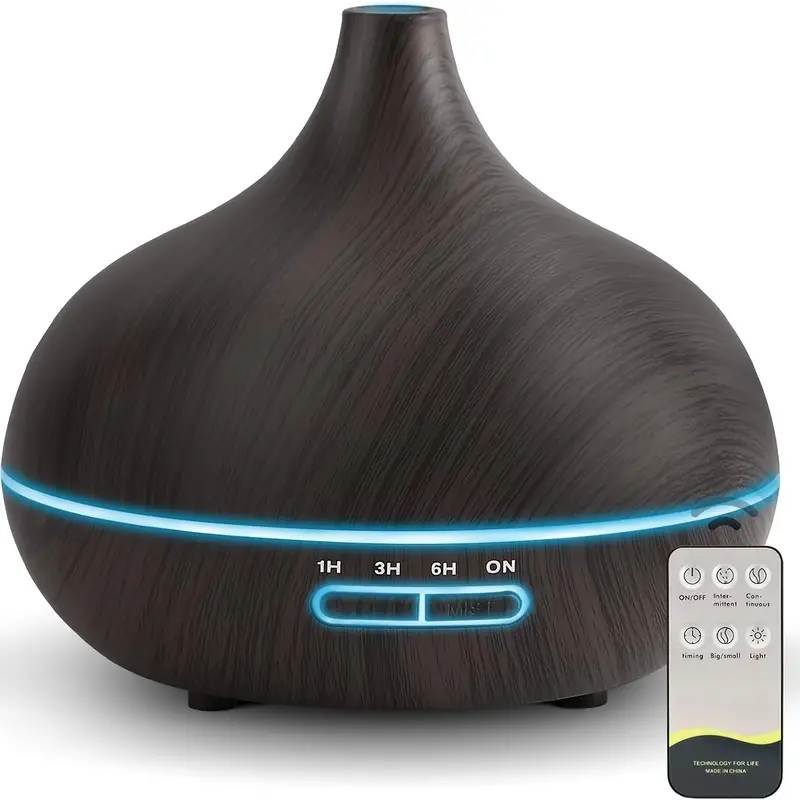 Difusor de aroma USB de penetración de 550 ml, humidificador de aire eléctrico, humidificador de grano de madera para dormitorio y oficina: REDDLE / UE