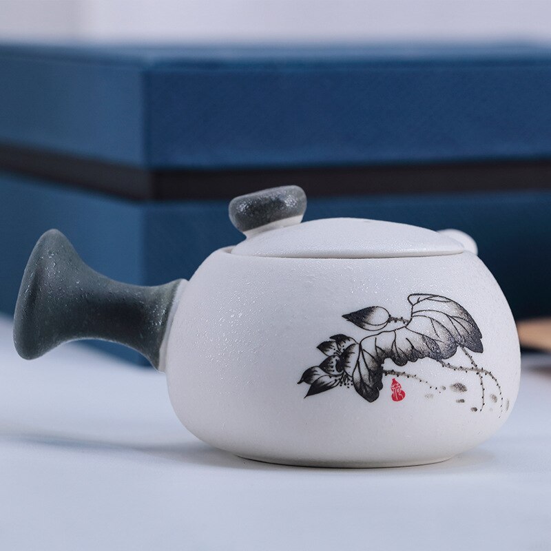 Set di tazze da tè al forno retrò 4 pezzi Set di tazze da tè in ceramica stile giapponese Kung Fu Bicchieri da caffè Tazza da caffè Confezione regalo Set regali di festa per Matrimonio da casa Tipo 1