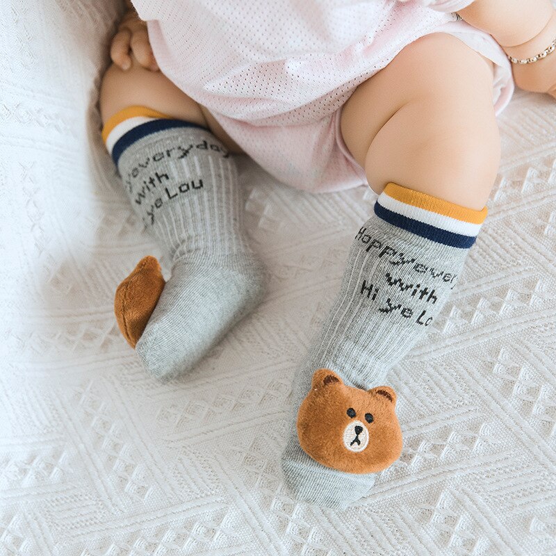 1pair Children's Baby Socks Soft Cotton Cartoon infant knee high socks Long Cute for Kids boys Girls 0-5 Years old cheap stuff