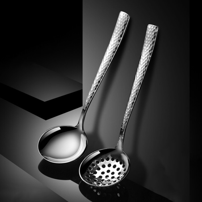 Stainless Steel Soup Spoon/Colander Durable Anti-Corrosion Kitchen Utensils Anti-scald and heat-insulation spoon Soup Pot