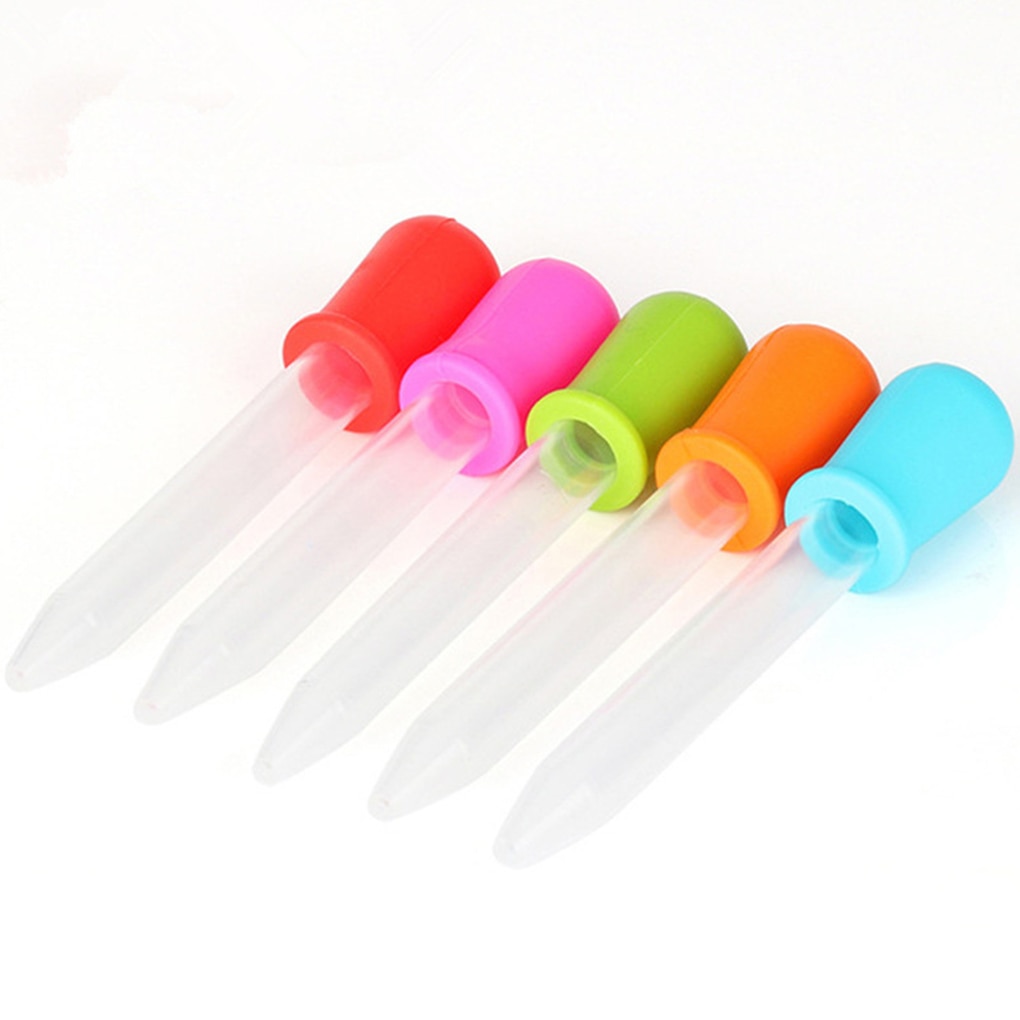 6Pcs 5 Ml Droppers Plastic Silicone Baby Pipetten Apparaten Baby Droppers Feeders Pipet Druppelaar Voor School Lab Supplies