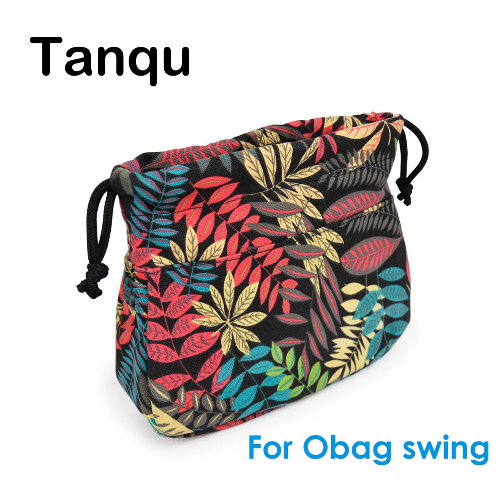 Tanqu Drawstring Canvas Fabric Inner Pocket Lining for Obag Swing Handbag Insert