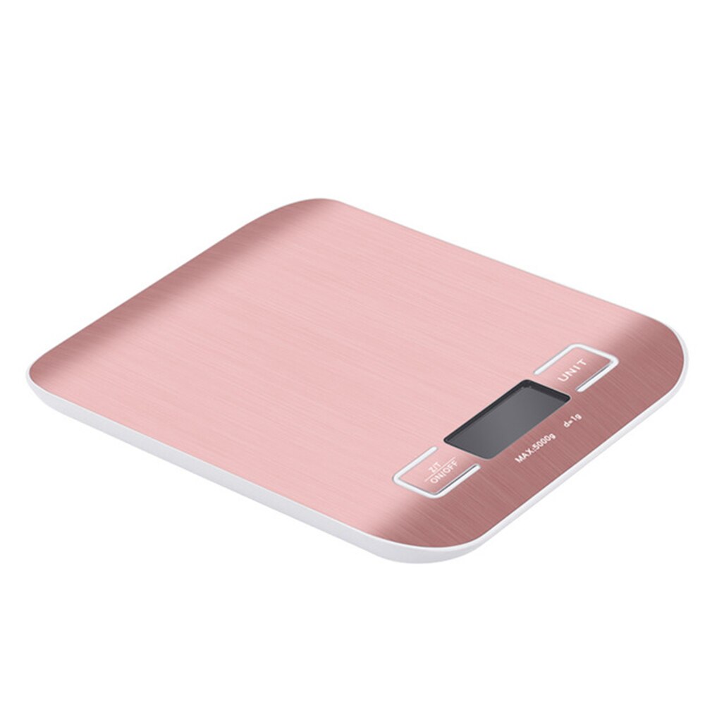 Báscula Digital de cocina para el hogar, balanza electrónica de acero inoxidable, herramientas de medición de peso g/kg/lb/oz/ml: Rose Gold / 5kg