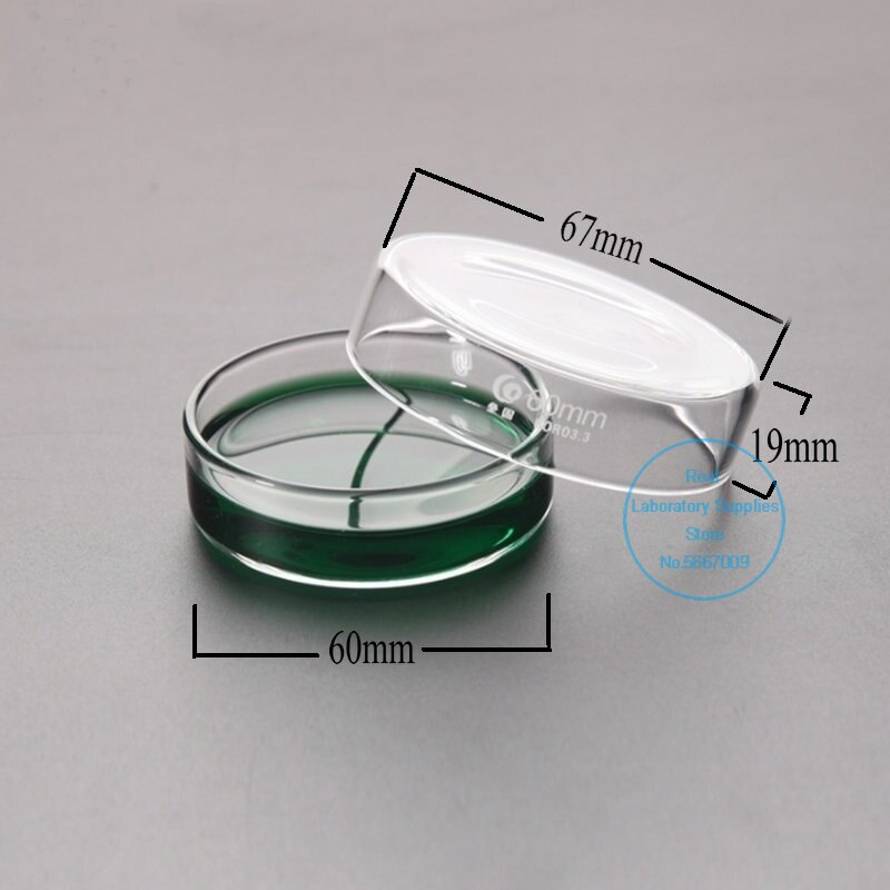 10 stk/pakning 60mm petriskåler av boro glass rimelig til celleklare steril kjemiske instrumenter til dyrking av laboratorieutstyr