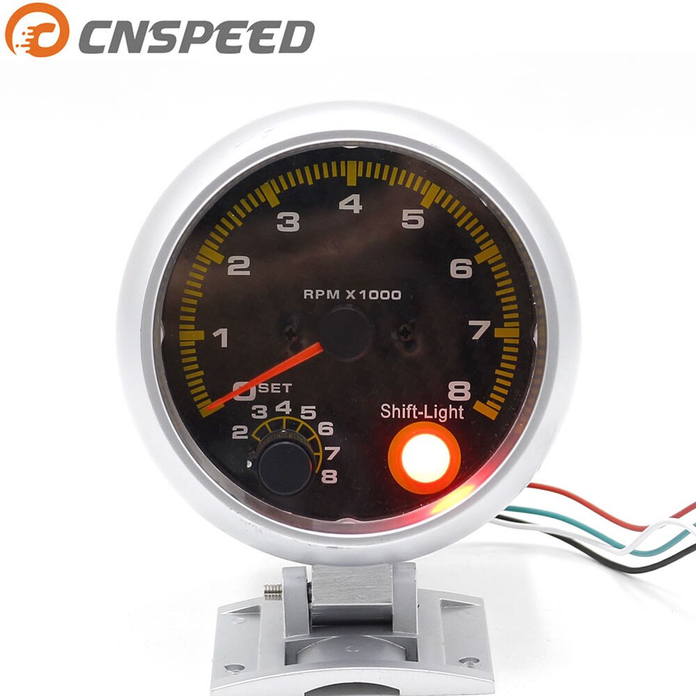 CNSPEED 3 3/4 "Auto 80mm Carbon Fibre Tachometer Rpm Gauge Meter Mit Gelb Shift Lichter Auto 80mm drehzahlmesser YC100145-CN