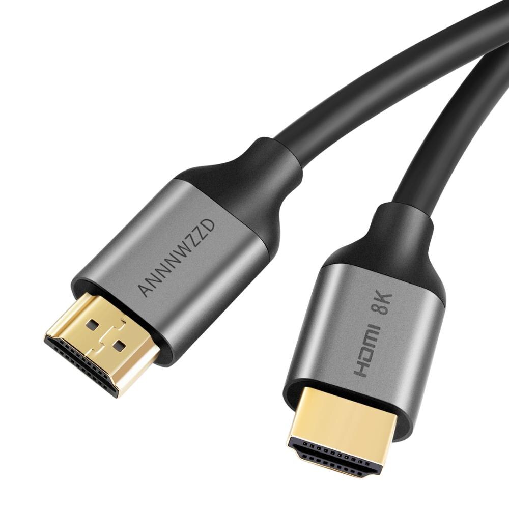 HDMI 2.1 Cable 8K/60Hz 4K/120Hz UHD HDR 48Gbps HDMI Cable Cord for PS4 Splitter Switch TV Digital Audio Video Cable 8K HDMI 2.1: 2m