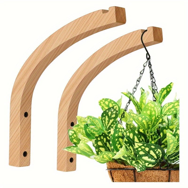 1/2pcs, Plant Hanger, Wall Planters For Indoor Plants, Wooden Wall Mounted Hanging Plant Hooks, Basket Hooks: light green