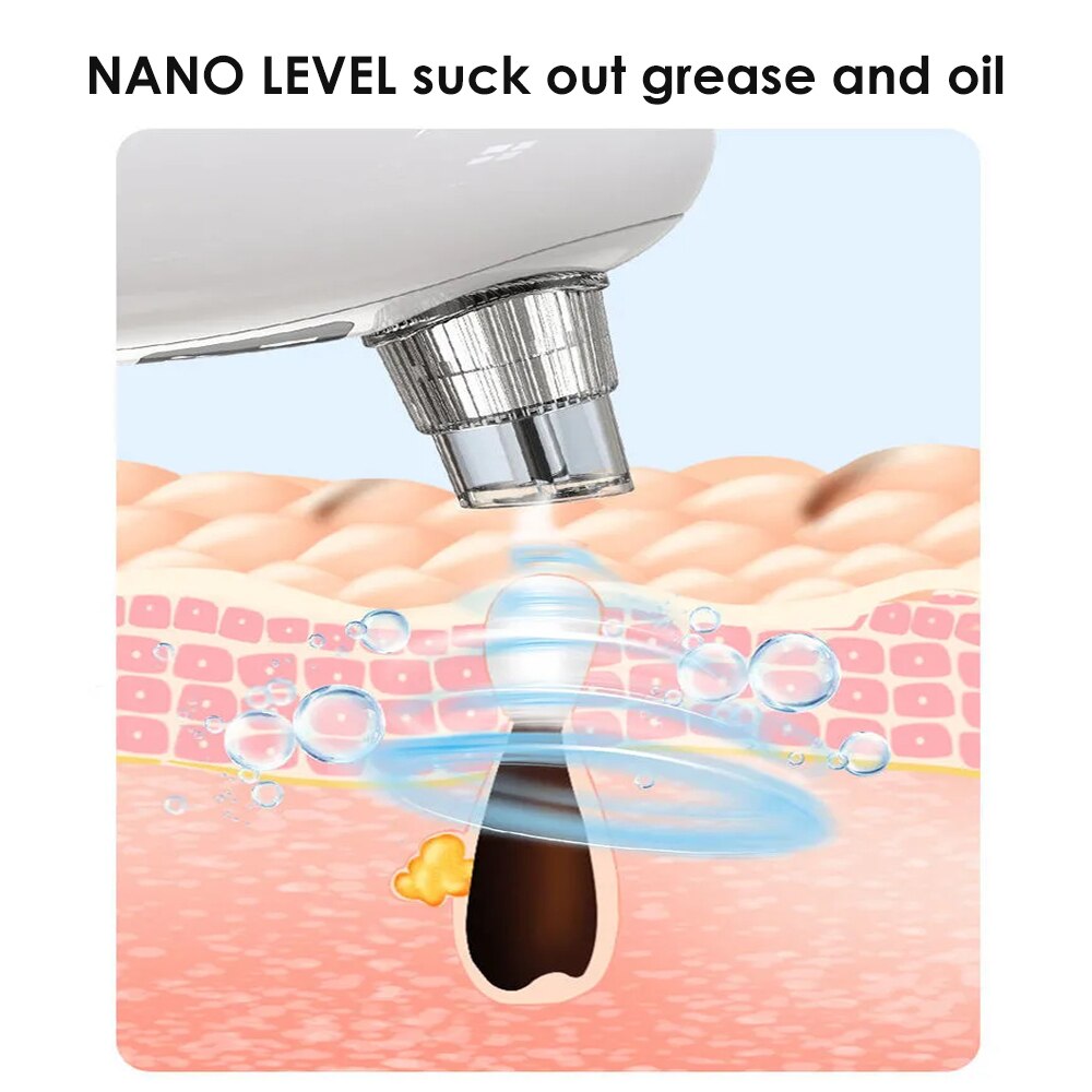 Electric Blackhead Remover Small Bubble Heated Facial Pores Clean USB Rechargeable Pore Vacuum Cleaner Pore Acne Pimple Remover