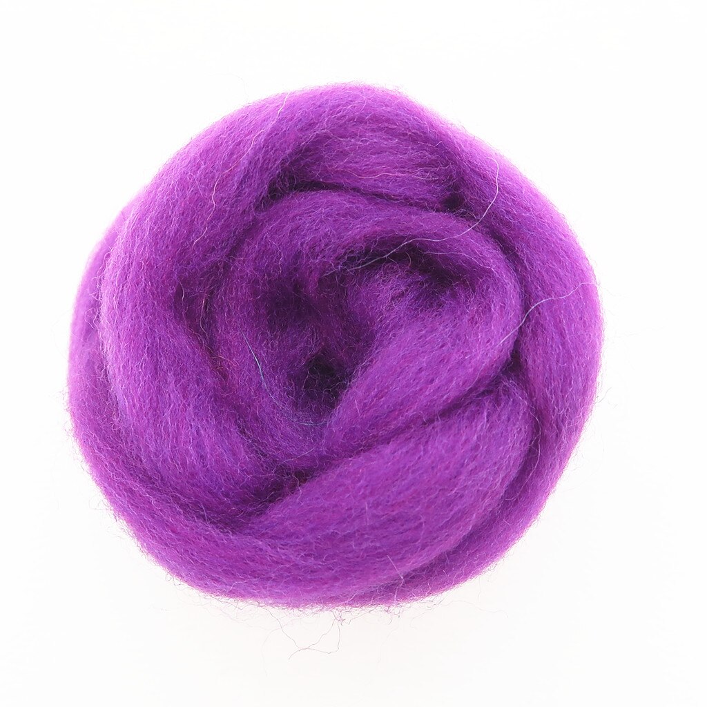 Purple Color Series Wool Fibre Flower Animal Wool Felting Handmade Spinning DIY Craft Materials Tool Felt Felting Wool: 87 / 50g