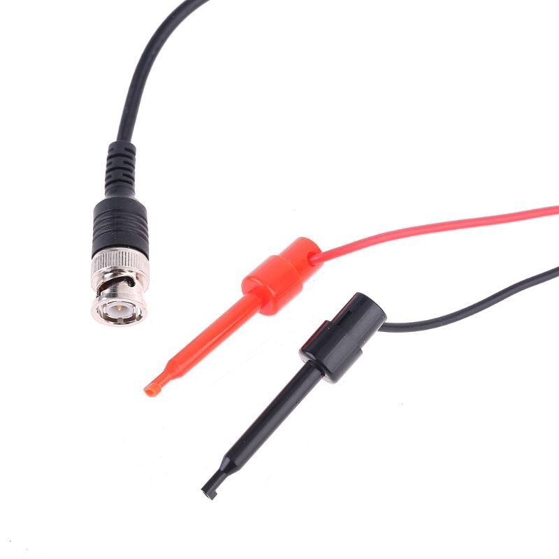 1.1M 3.61ft BNC Oscilloscope Test Probe Dual Hook Clip Male Plug Cable Lead Wire Connector